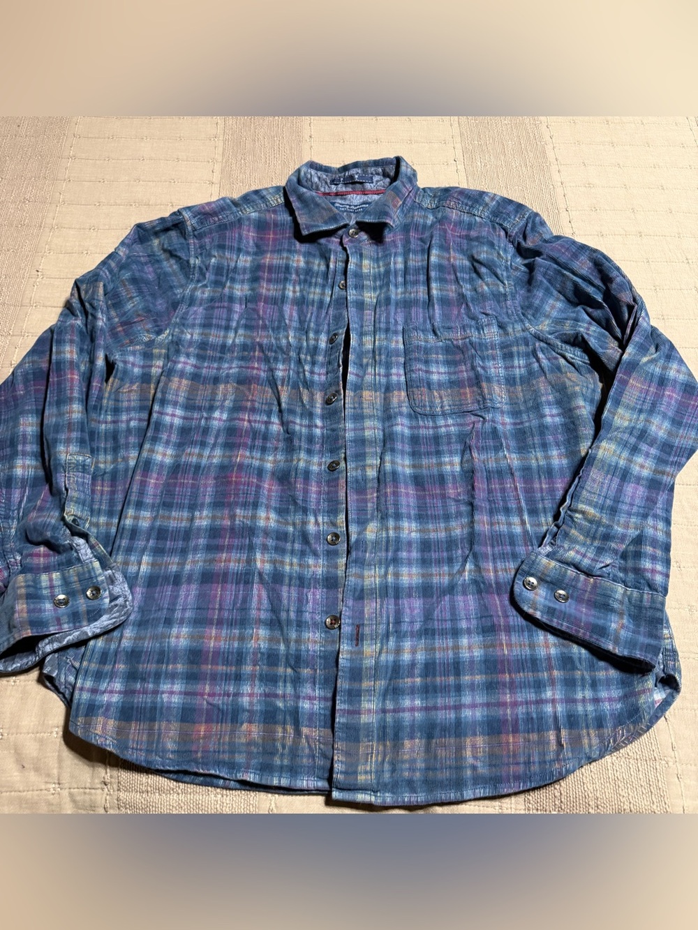 Tommy Bahama Coastline Cord Men’s L Corduroy Plaid Long Sleeve Button-Up Shirt
